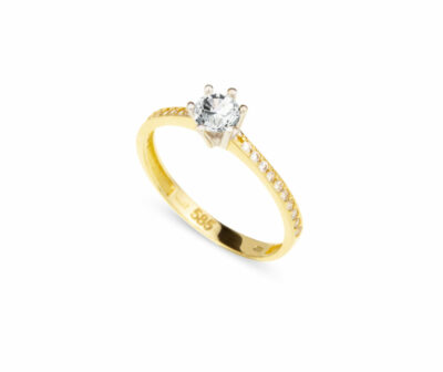Zlatý prsten FOX Brilliant Elegance diamant žluté zlato