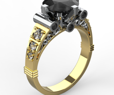 Exkluzivní prsten Symmetry Art Black