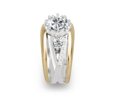 Zlatý prsten Diamond Bicolor