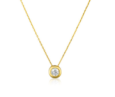 Zlatý náhrdelník s diamantem briliantového brusu 0,3 ct, kvalita SI, barva G, zlato 14 kt, řetízek 42-45 cm