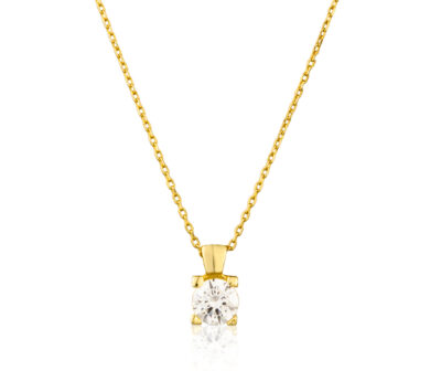 Zlatý náhrdelník Angel ze žlutého zlata osázený diamanty briliantového brusu